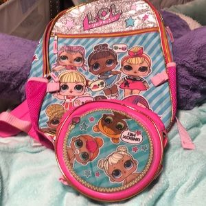 Great condition lol surprise backpack and matching lunchpale